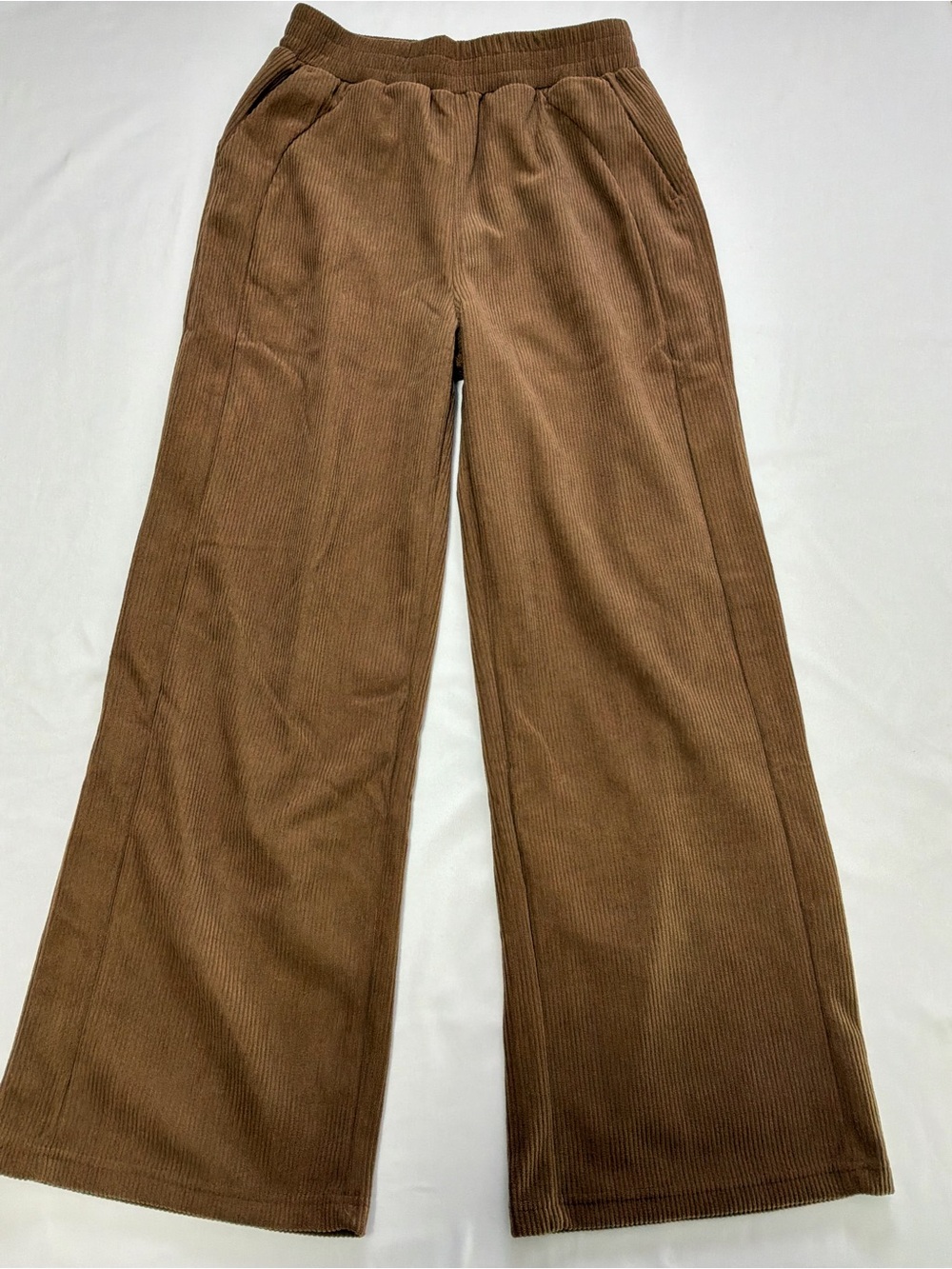 HALARA Brown High-Rise Corduroy Pants